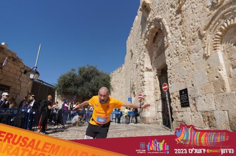 Alessandro Pollazzon alla Jerusalem Marathon